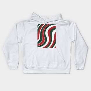 Red Green White Swirls Kids Hoodie